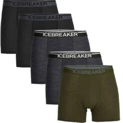 Men's Icebreaker "Anatomica" Boxer Briefs MULTI PACK {IC-103029-MULTI} -Fashion Clothing 103029 BLK JET LDN MULTI 22
