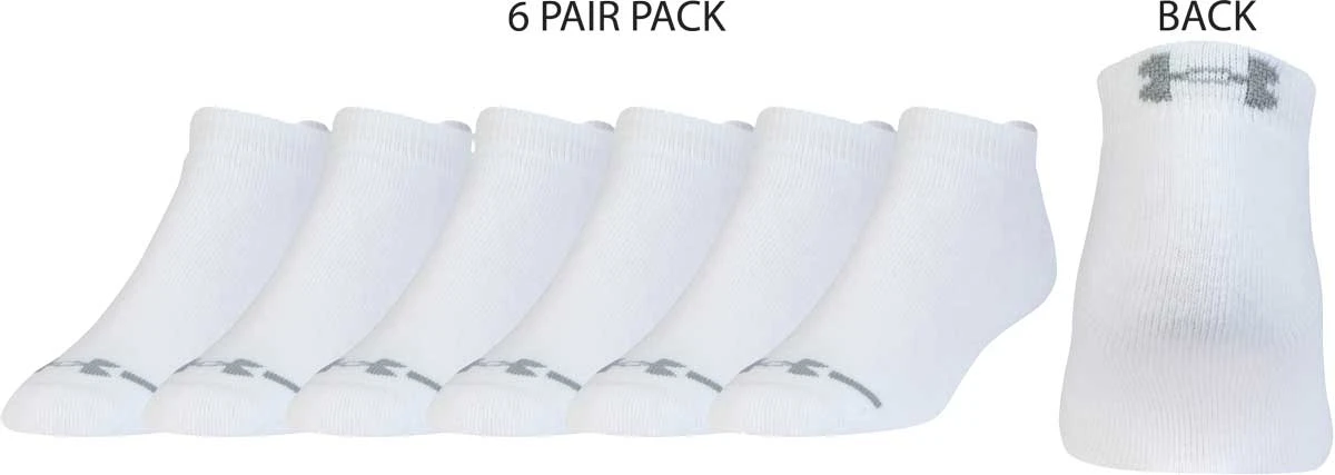 Men's UA Charged Cotton Mid-Weight Lo Cut Six Pair Pack Sports Socks {1240888} Under Armour Men's UA Charged Cotton Mid-Weight Lo Cut Six Pair Pack Sports Socks {1240888} -Fashion Clothing 1240888 100
