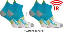Absolute360 Performance Run Mini-Crew Socks TWIN PAIR PACK {A360-MCSCK-TWIN} 2 Absolute360 Performance Run Mini-Crew Socks TWIN PAIR PACK {A360-MCSCK-TWIN} -Fashion Clothing A360 Run MC TRQ TWIN