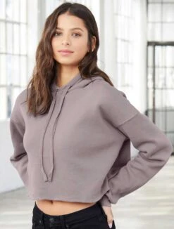 Women's Bella + Canvas Airlume Cropped Cotton Hoody (BE-220) 4 Women's Bella + Canvas Airlume Cropped Cotton Hoody (BE-220) -Fashion Clothing BE 220 STM
