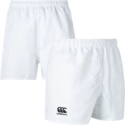 Canterbury Junior Pro Polyester Game-Day Rugby Shorts -Fashion Clothing CCC Q E723406 WHT