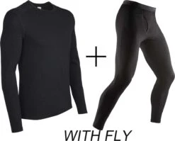 Men's Icebreaker Merino 200 Oasis Crew Base Layer COMBO -Fashion Clothing IC 100476 100482 BLK COMBO