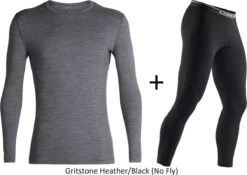 Men's Icebreaker Merino 200 Oasis Half Zip Base Layer COMBO -Fashion Clothing IC 104365 104370 GRT BLK