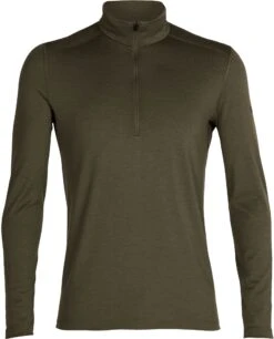Men's Icebreaker Merino 200 Oasis Half Zip {IC-104367} -Fashion Clothing IC 104367 069 LODEN GRN