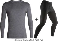 Men's Icebreaker Merino 200 Oasis Half Zip Base Layer COMBO -Fashion Clothing IC 104370 104369 GRT BLK