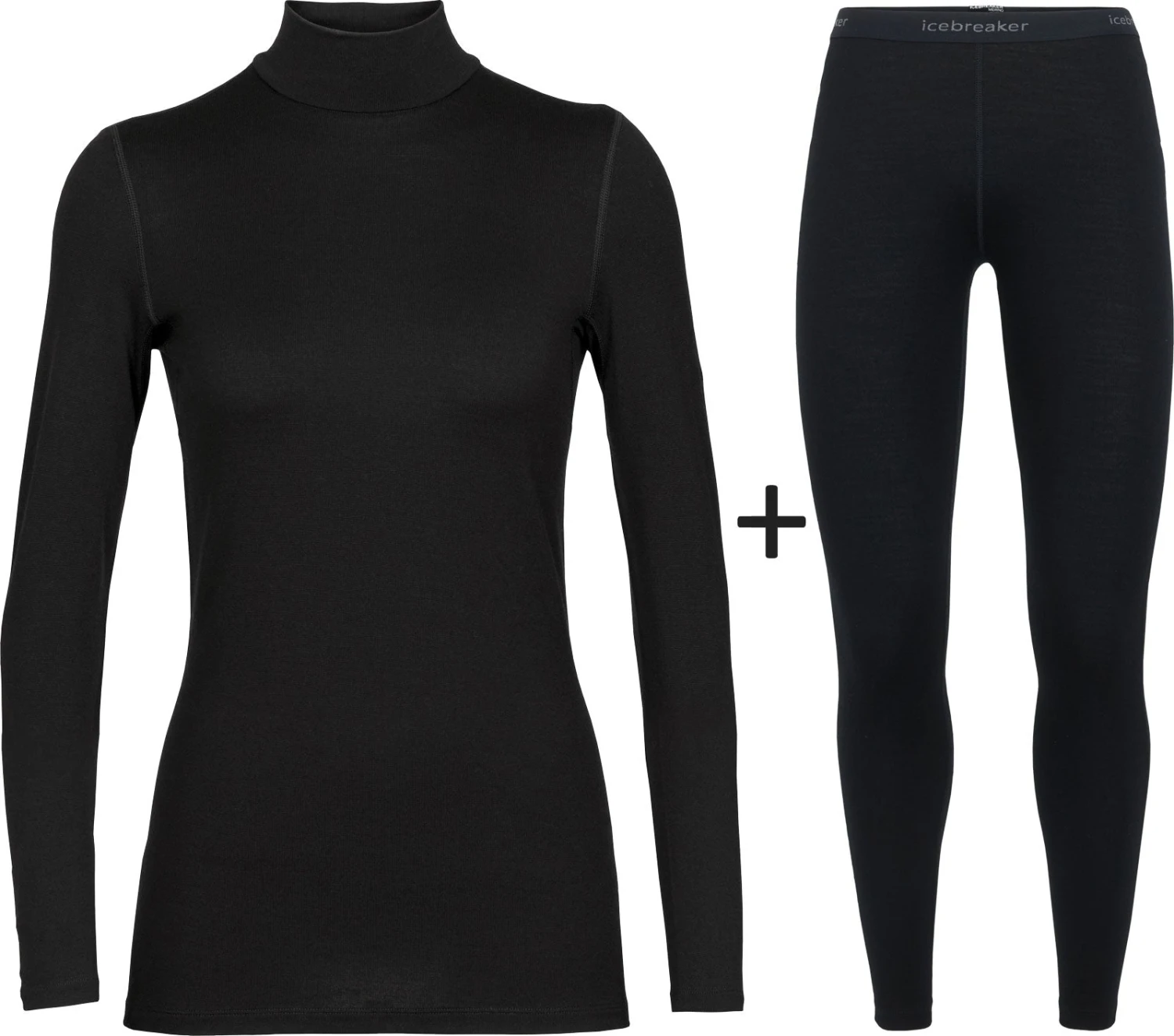 Women's Icebreaker Merino 260 Tech Turtle Neck Top + Tights COMBO Women's Icebreaker Merino 260 Tech Turtle Neck Top + Tights COMBO -Fashion Clothing IC IB0A56F IC 104392 BLK CO