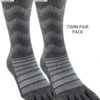 Injinji Outdoor Mid-Weight Merino Wool Mini-Crew Toe Socks TWIN PACK (INJ-ODC-TWIN)