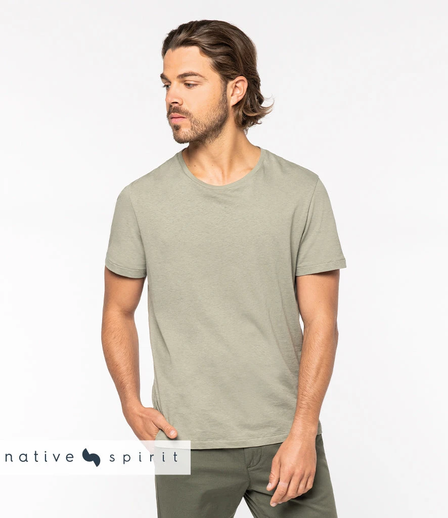 Native Spirit Unisex Organic Cotton Linen Blend T-Shirt {NS325} Native Spirit Unisex Organic Cotton Linen Blend T-Shirt {NS325} -Fashion Clothing NS325