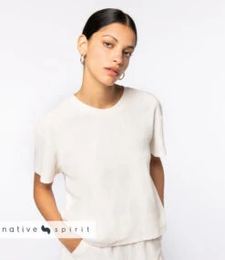 Native Spirit Ladies Terry Towel Crop T-Shirt {NS328}