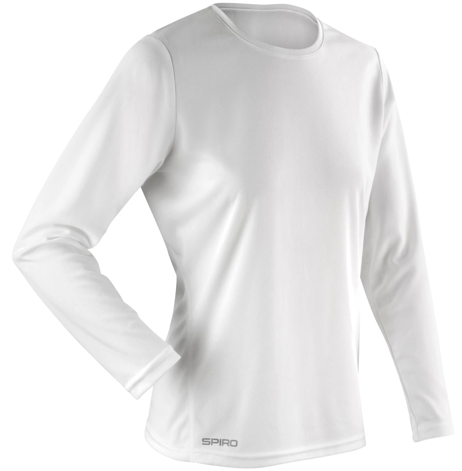 Women's Spiro Active Long Sleeve Tee {R-S254F} Women's Spiro Active Long Sleeve Tee {R-S254F} -Fashion Clothing S254F White FT