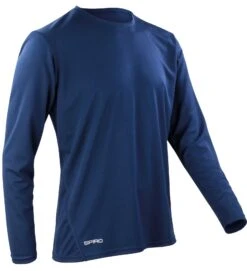 Men's Spiro Active Long Sleeve Tee {R-S254M} -Fashion Clothing S254M Navy FT