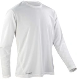 Men's Spiro Active Long Sleeve Tee {R-S254M} -Fashion Clothing S254M White FT
