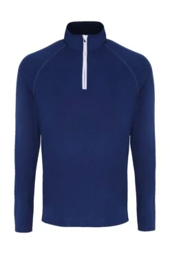 Men's TriDri Long Sleeve Half Zip Mid-Layer {R-TR110} -Fashion Clothing TR110 Navy White FT