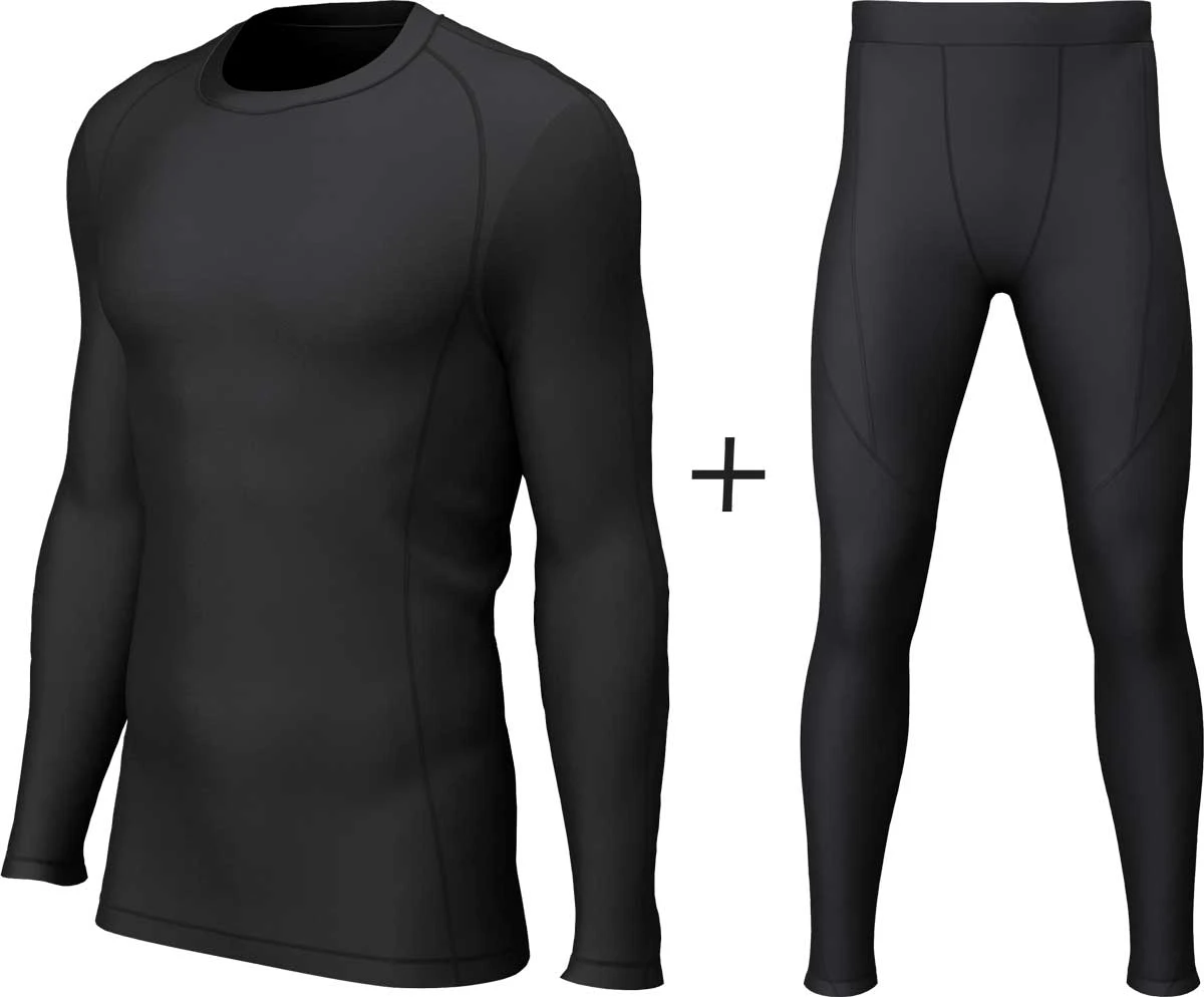 Men's Xero Degrees Thermal Baselayer COMBO {XO-CH284/CH401-COMBO} Men's Xero Degrees Thermal Baselayer COMBO {XO-CH284/CH401-COMBO} -Fashion Clothing XO CH0284 BLK COMBO