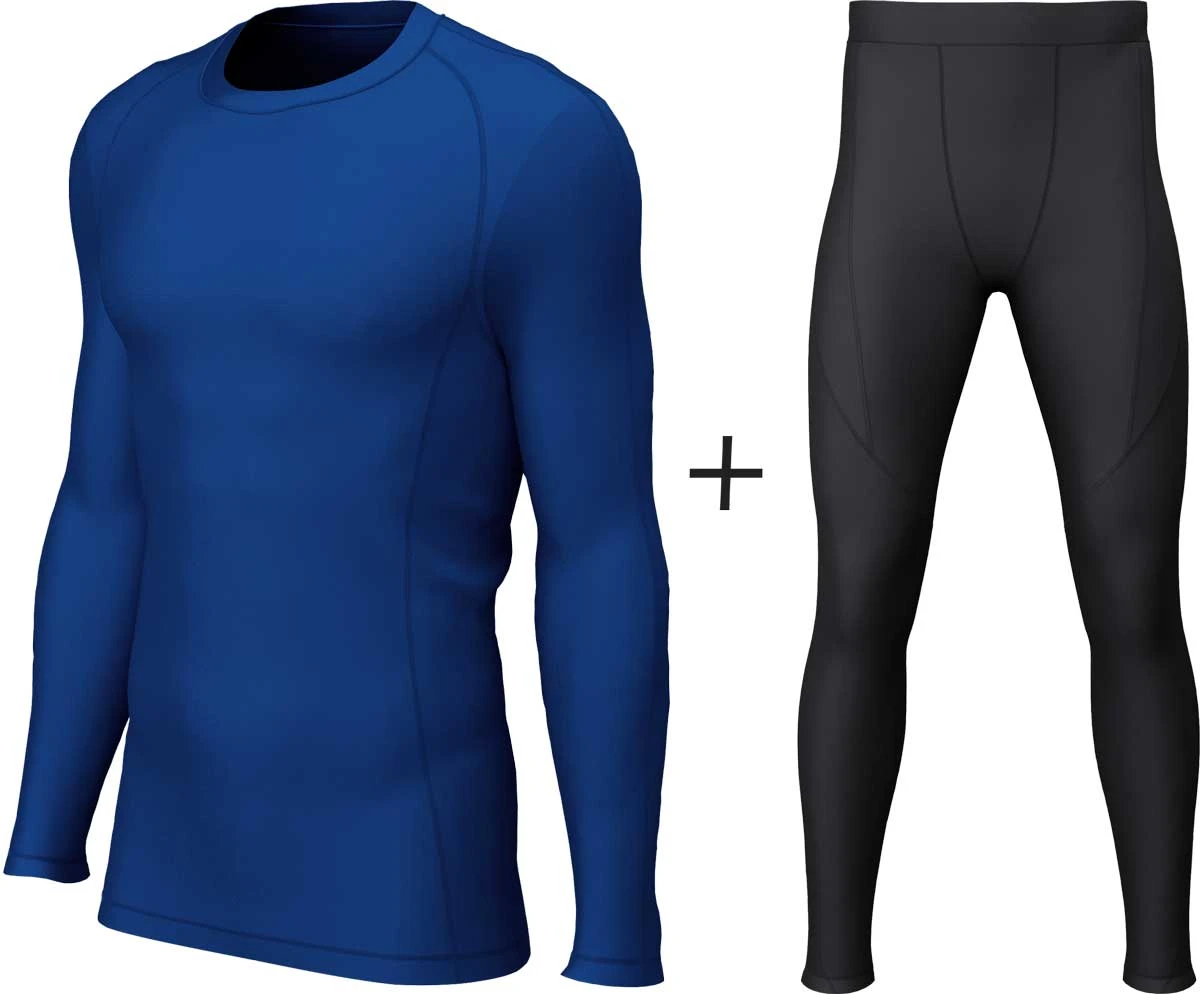 Men's Xero Degrees Thermal Baselayer COMBO {XO-CH284/CH401-COMBO} Men's Xero Degrees Thermal Baselayer COMBO {XO-CH284/CH401-COMBO} -Fashion Clothing XO CH0284 RYL BLK COMBO