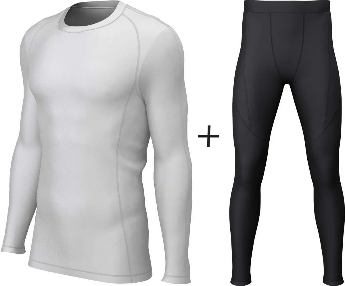 Men's Xero Degrees Thermal Baselayer COMBO {XO-CH284/CH401-COMBO} Men's Xero Degrees Thermal Baselayer COMBO {XO-CH284/CH401-COMBO} -Fashion Clothing XO CH0284 WHT BLK COMBO