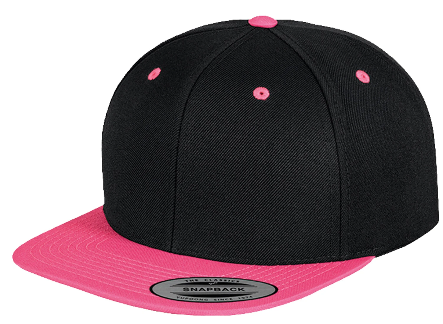 Yupoong Flexfit Two Tone Adjustable Snapback Cap (YP002) Yupoong Flexfit Two Tone Adjustable Snapback Cap (YP002) -Fashion Clothing YP002 Black NeonPink FT