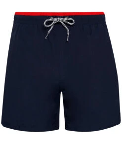 Men's Asquith & Fox Swim Shorts {R-AQ053} -Fashion Clothing aq053 navy red ft