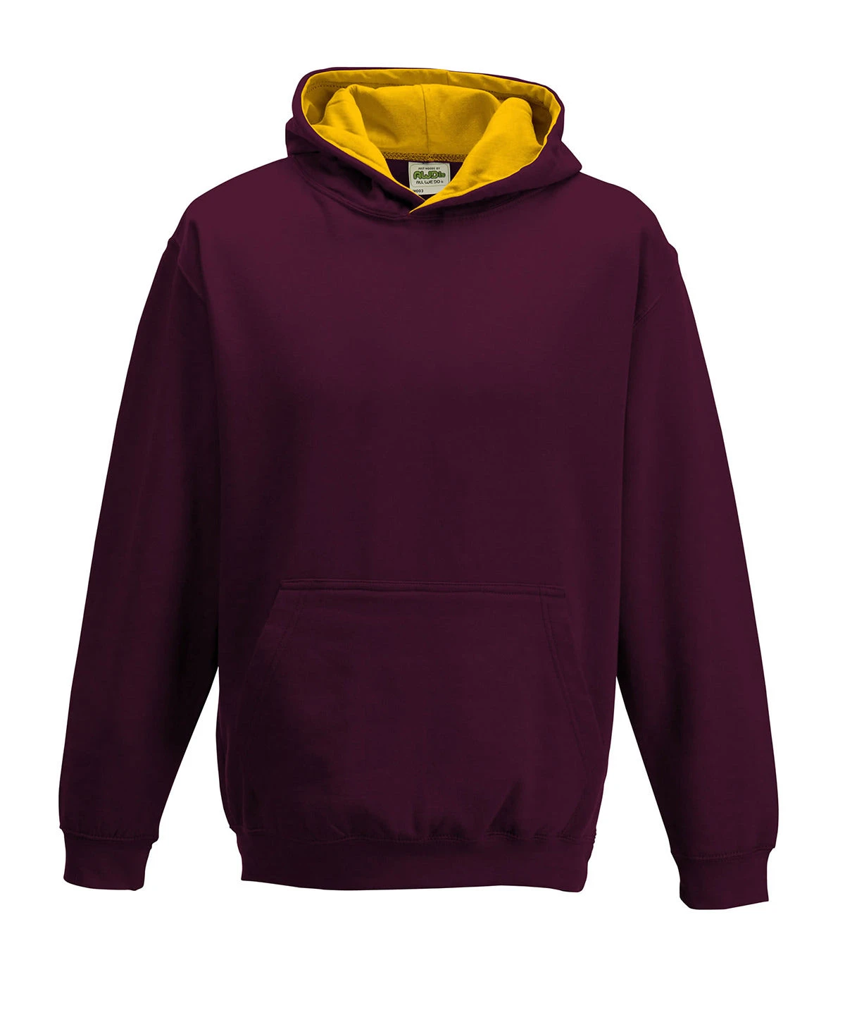 Kids' AWD Varsity Two Tone Overhead Hoody {JH03J} Kids' AWD Varsity Two Tone Overhead Hoody {JH03J} -Fashion Clothing jh03j burgundy gold ft2