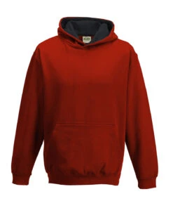 Kids' AWD Varsity Two Tone Overhead Hoody {JH03J} 3 Kids' AWD Varsity Two Tone Overhead Hoody {JH03J} -Fashion Clothing jh03j firered jetblack ft2