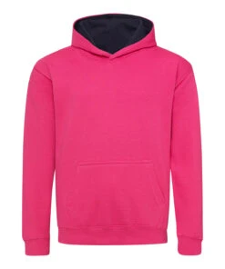 Kids' AWD Varsity Two Tone Overhead Hoody {JH03J} 7 Kids' AWD Varsity Two Tone Overhead Hoody {JH03J} -Fashion Clothing jh03j hotpink frenchnavy ft2