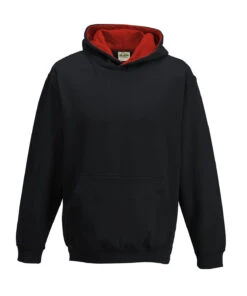 Kids' AWD Varsity Two Tone Overhead Hoody {JH03J} 8 Kids' AWD Varsity Two Tone Overhead Hoody {JH03J} -Fashion Clothing jh03j jetblack firered ft2