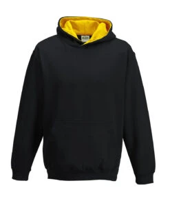 Kids' AWD Varsity Two Tone Overhead Hoody {JH03J} 9 Kids' AWD Varsity Two Tone Overhead Hoody {JH03J} -Fashion Clothing jh03j jetblack gold ft2