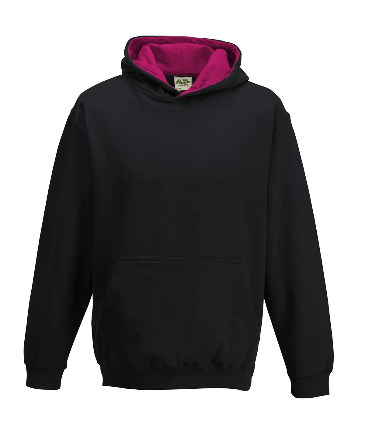 Kids' AWD Varsity Two Tone Overhead Hoody {JH03J} Kids' AWD Varsity Two Tone Overhead Hoody {JH03J} -Fashion Clothing jh03j jetblack hotpink ft2