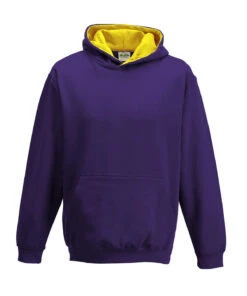 Kids' AWD Varsity Two Tone Overhead Hoody {JH03J} 17 Kids' AWD Varsity Two Tone Overhead Hoody {JH03J} -Fashion Clothing jh03j purple sunyellow ft2