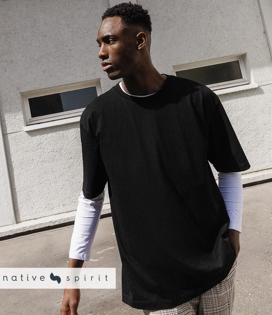 Men's Native Spirit Heavyweight Oversized Organic Cotton T-Shirt {NS301} Men's Native Spirit Heavyweight Oversized Organic Cotton T-Shirt {NS301} -Fashion Clothing ns301