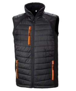 Unisex Result® Black Compass™ Eco Thermal Gilet {R-R238X} -Fashion Clothing r238x black orange ft2