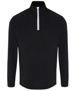 Men's TriDri Long Sleeve Half Zip Mid-Layer {R-TR110} -Fashion Clothing tr110 black white ft2
